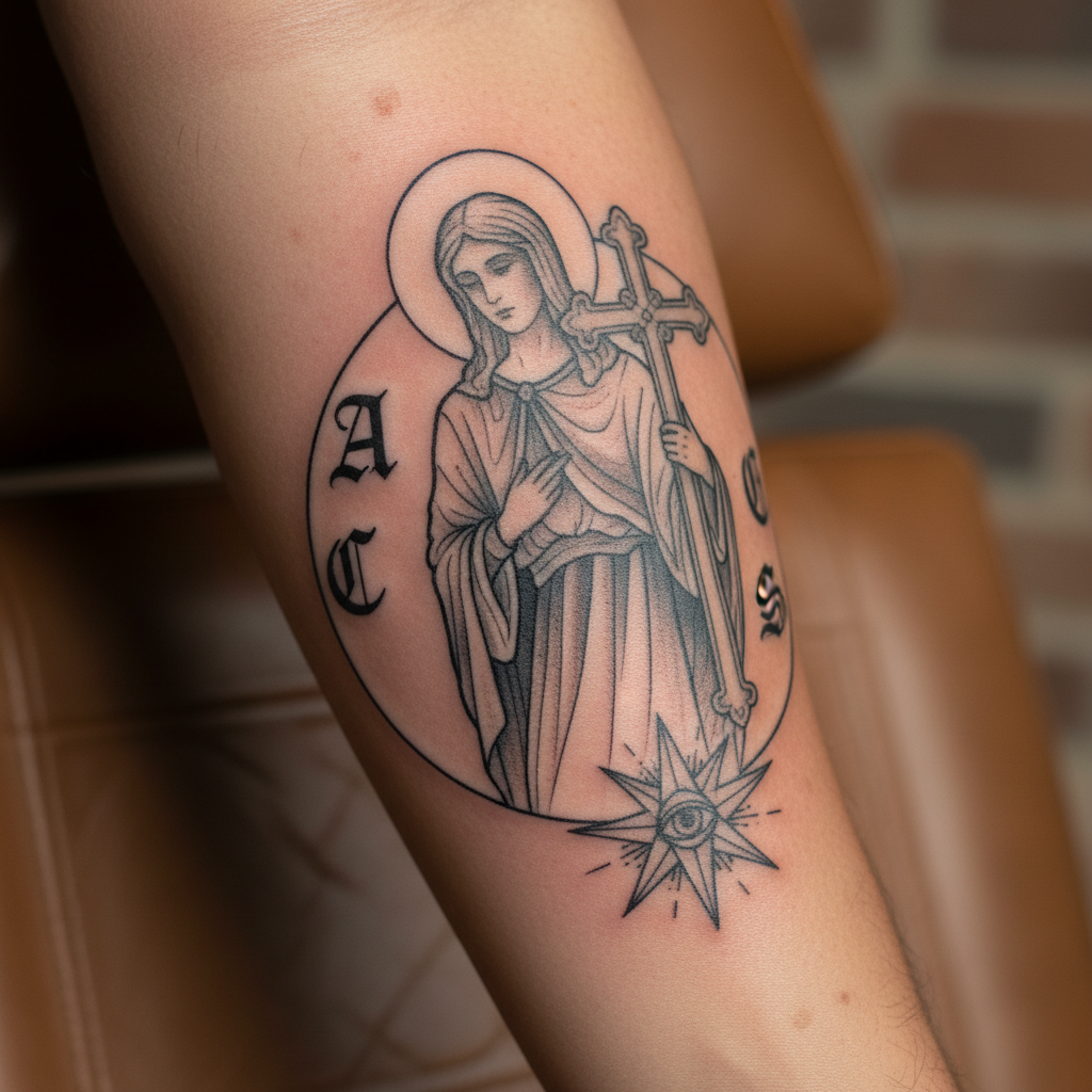 Almighty Saints — Santo con Halo y Cruz — visual reference