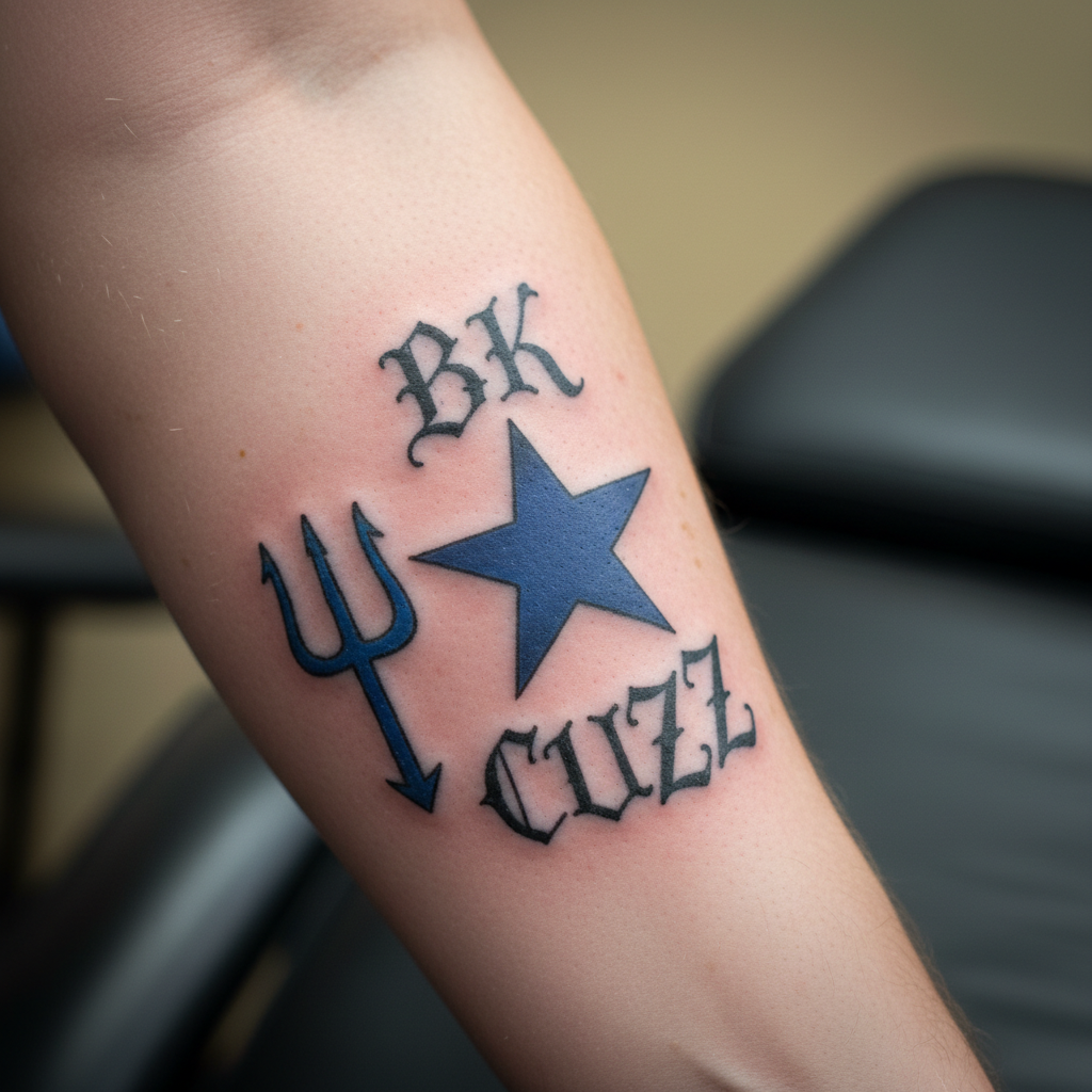 Crips — Estrella de 6 Puntas, 'BK', 'Cuzz'