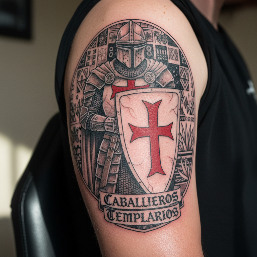 Caballeros Templarios — Caballero Templario + Cruz Roja