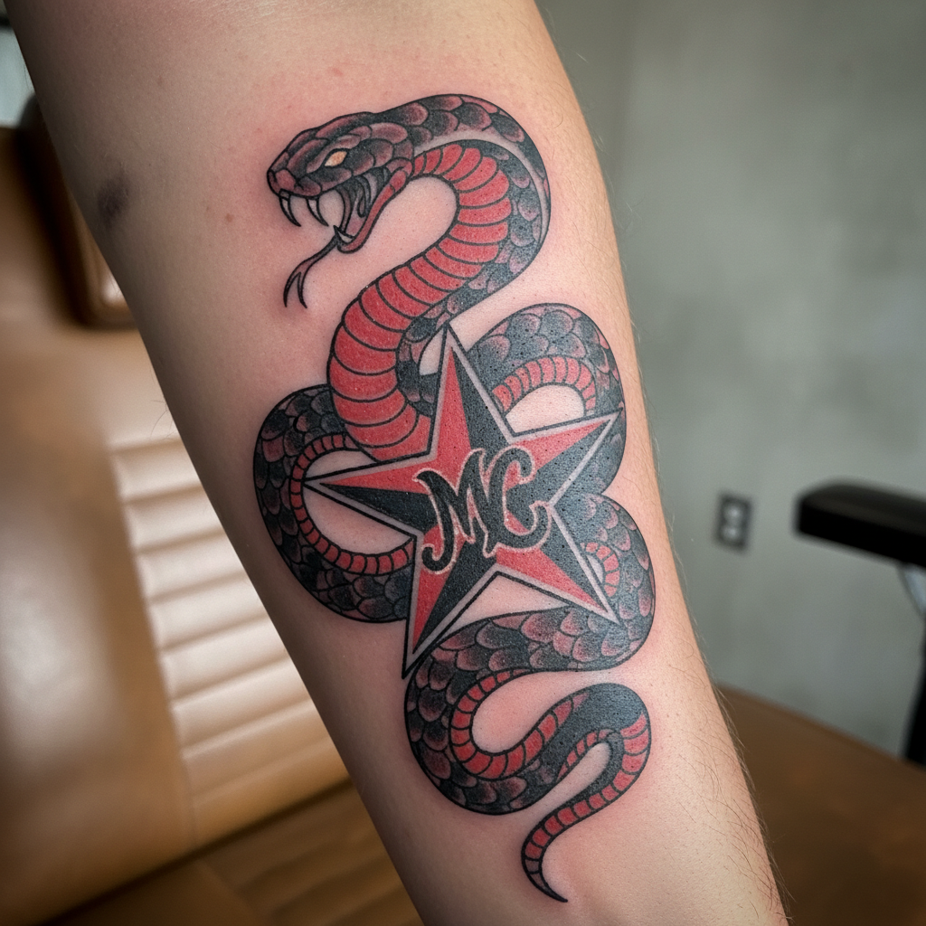 Mickey Cobras — Cobra Enrollada y Estrella de 5 Puntas