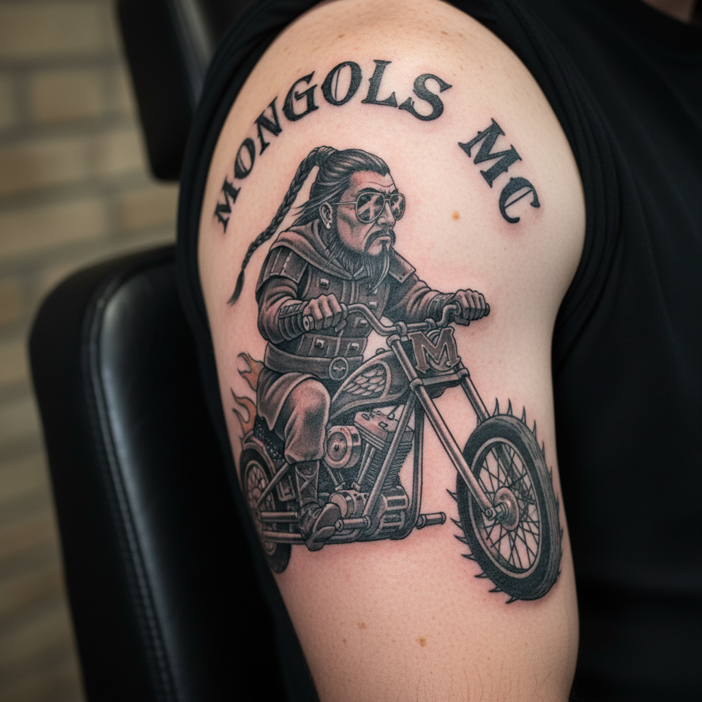 Mongols MC — Insignia de Guerrero Mongol en Chopper