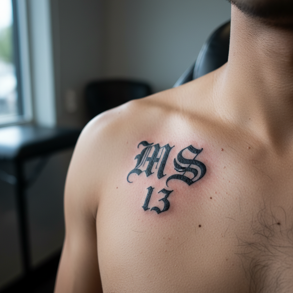 MS-13 — Letras 'MS' y el Número 13