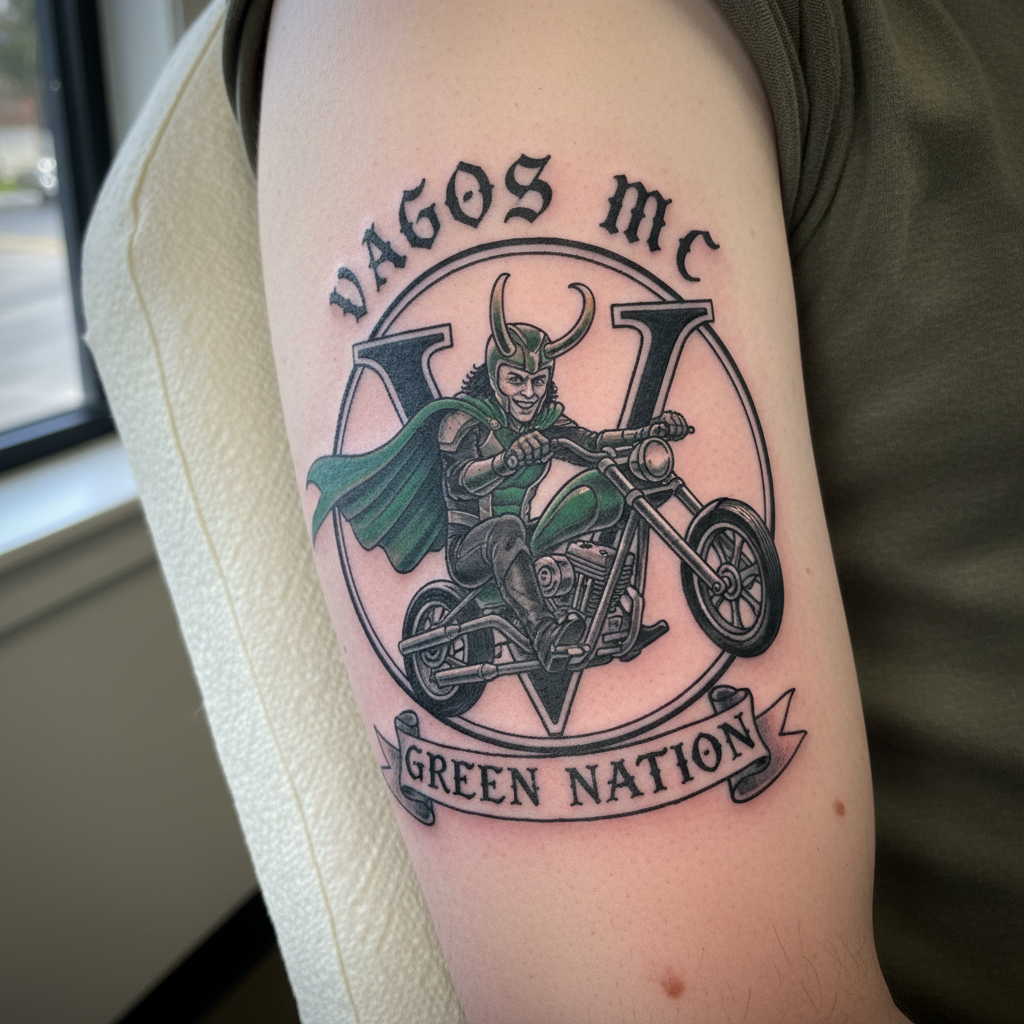 Vagos MC — Insignia de Loki en Motocicleta
